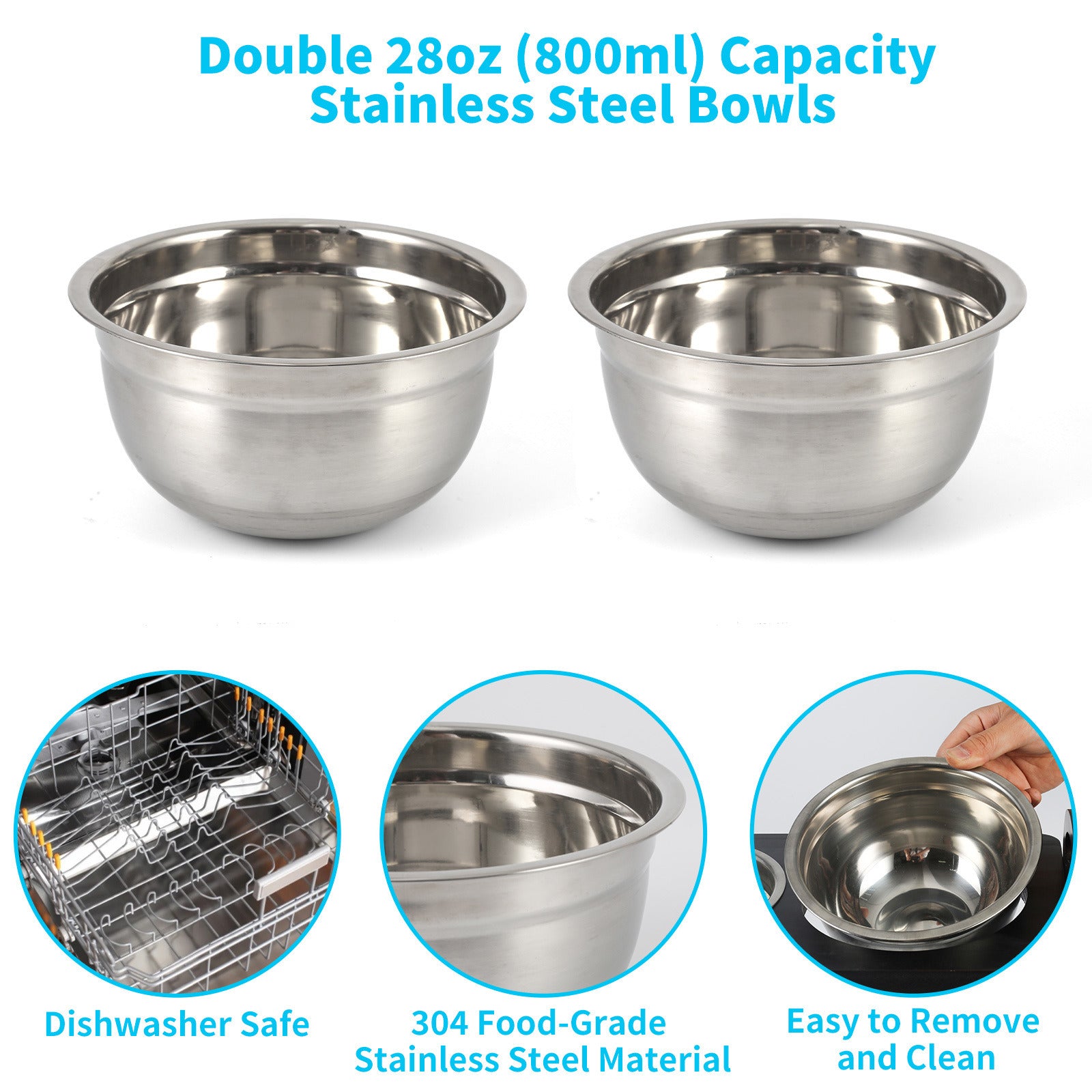 Elevated Dog Bowls for Medium Large Sized Dogs, Adjustable Heights Raised Dog Feeder Bowl with Stand for Food & Water Doba